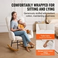 thumbnail image 4 of KFFKFF Nursery Rocker Chair, Glide Rocker with Cushioned Seat and Tall Back Support, 250 lbs Load Limit Teddy Fabric, Padded Glide Rocking Chair for Nursery, Bedroom, Living Room, Creamy White, 4 of 9
