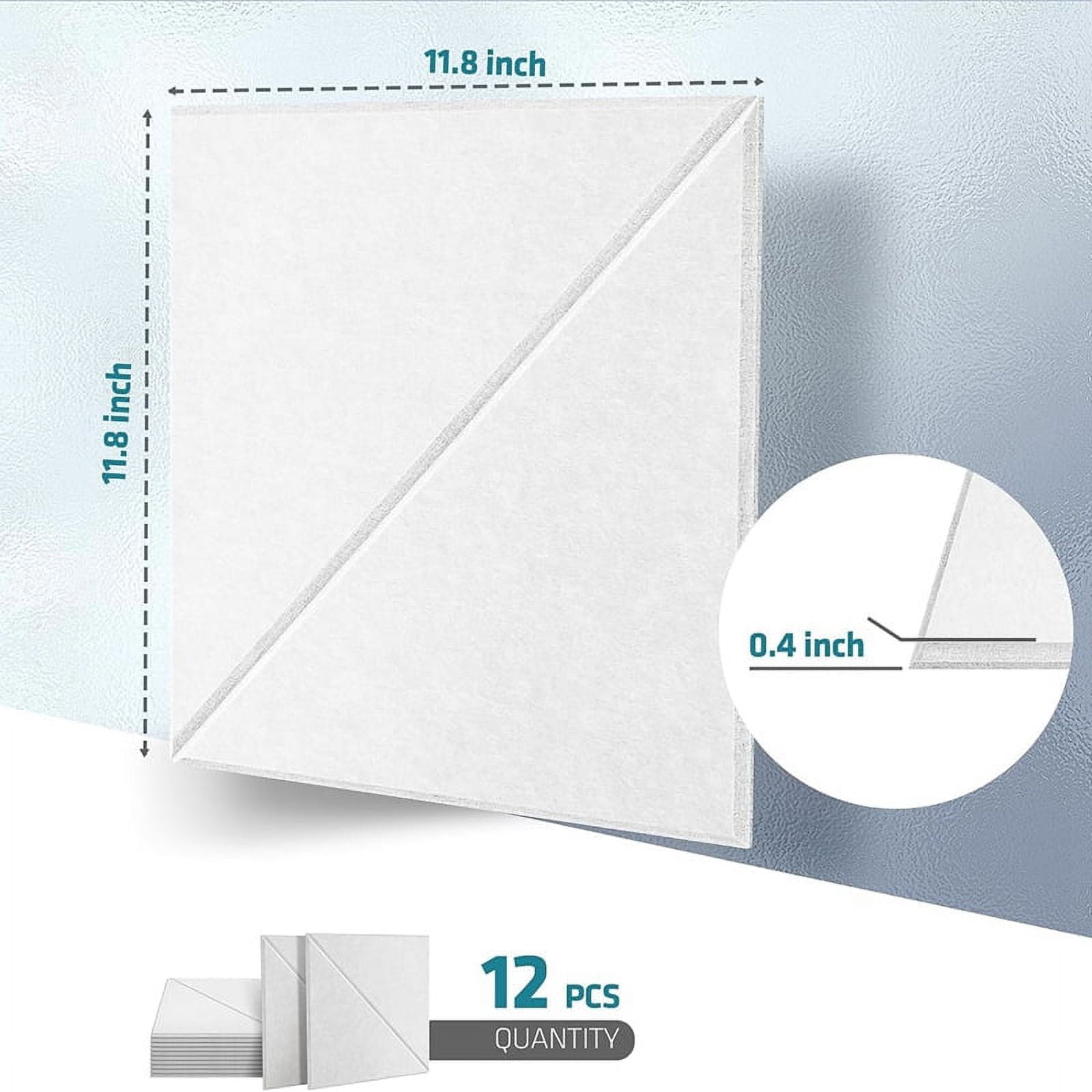 12 Pack Acoustic Panels, 12 X 12Inch Decorative Soundproofing Panels, Wall and Ceilin12L686