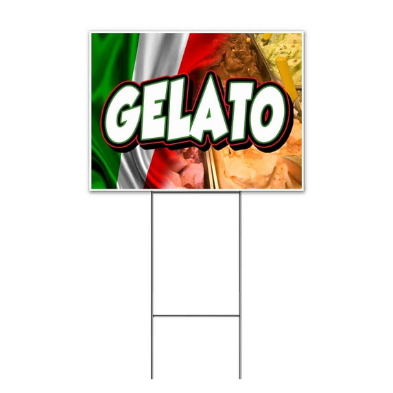 Gelato (18" x 24") Yard Sign, Includes Metal Step Stake