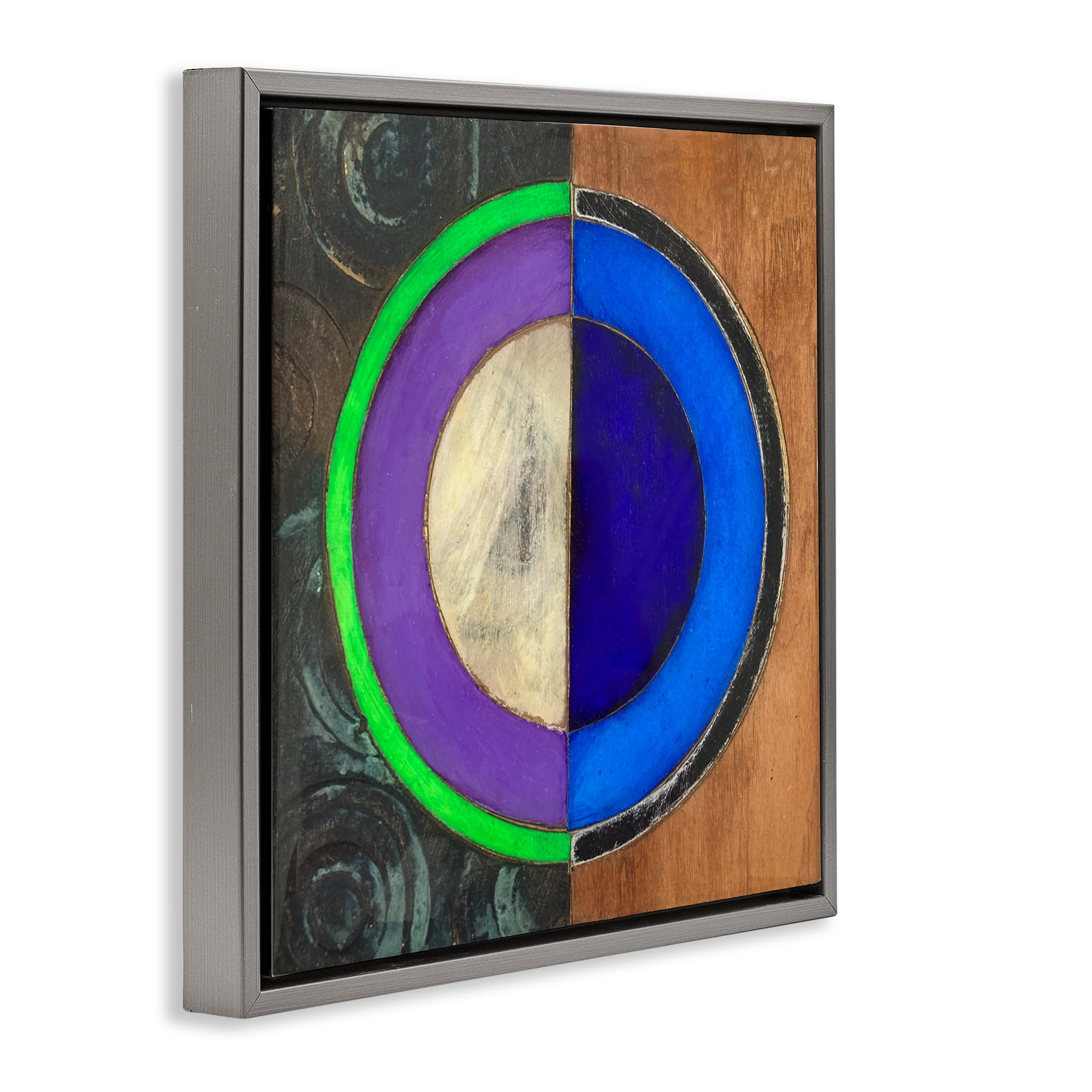 Stupell Industries Rustic Circular Balance Gray Framed Floater Canvas Wall Art, design by Matthew Finger