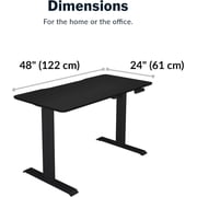 Vari Standing Desk with Adjustable Height for Home Office Stand Up Table, 48” x 24” Black
