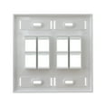 thumbnail image 3 of Leviton WP-N8-WH White Keystone Double Gang 8-Port Smooth Faceplate, 3 of 3