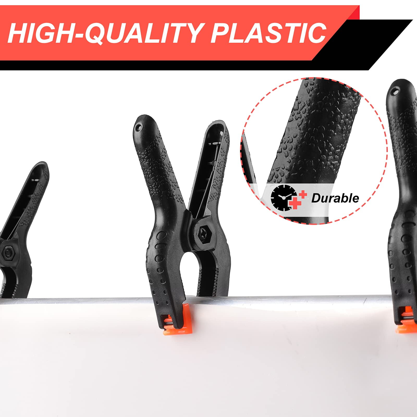 12 Pack 3.5inch Plastic Spring Clamps for Crafts Woodworking Photography Backdrop Stand Heavy Duty Small Clips Black