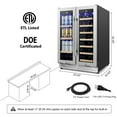 thumbnail image 3 of 24" Wine and Beverage Refrigerator 20 Bottle 60 Can Dual Zone Built-In/Freestanding Classic Beverage Wine Cooler, 3 of 7