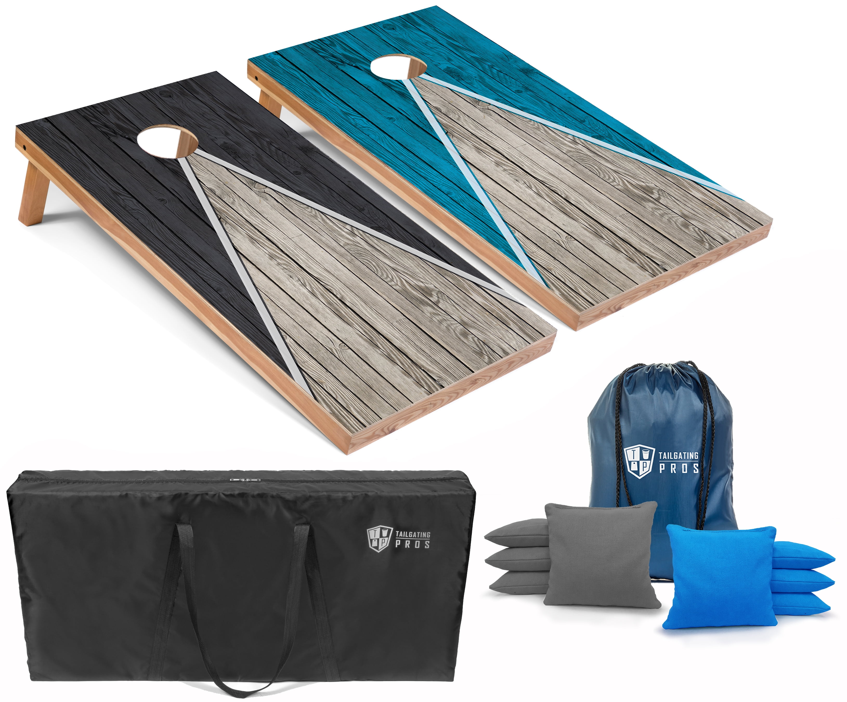 Tailgating Pros Tournament Cornhole Boards Set - 4'x2' Printed Wood, 8 Bean Bags & Carrying Case 4 thumbnail image