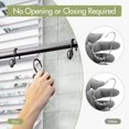 thumbnail image 4 of Black Shower Curtain Hooks, 12PCS Rust Proof Shower Curtain Rings, Decorative Modern Shower Curtain Hangers, Elliptical Heavy Duty Design Convenient for Bathroom Kitchen Wardrobe, 4 of 5
