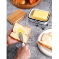 thumbnail image 5 of Mantequera AISBUGUR de metal con tapa y cuchillo, color blanco, 5 of 5