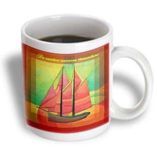 

3dRose Still Waters Run Deep - sunset sails shadows seascape sailboat boats sailing abstract sail boat Ceramic Mug 15-ounce