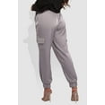 thumbnail image 5 of Satin Cargo Joggers With Self Waist Tie - Light Gray, 5 of 9