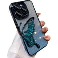 thumbnail image 6 of Designed for iPhone Case,Luxury Electroplated Liquid Floating Gradient Glitter Quicksand Butterfly Clear Shockproof Protective Cover Phone Case (Silver,iPhone 13), 6 of 6