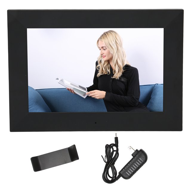 Marco de fotos Digital WiFi de 8 pulgadas pantalla táctil IPS compartir fotos vídeos marco de fotos inteligente con almacenamiento de 16GB montable en pared negro