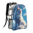 thumbnail image 3 of Kdxio Clear Sky Blue Cat Clear Backpack, Transparent Bookbag for School for Women Men, Capacity Clear Bag for College, Travel, 3 of 7