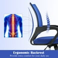 thumbnail image 3 of CL.HPAHKL Ergonomic Task Office Chair, Mesh Computer Chair with Lumbar Support Adjustable Mid Back Swivel Rolling Chair with Armrests, Ideal for Home Office & Study, Blue, 3 of 7