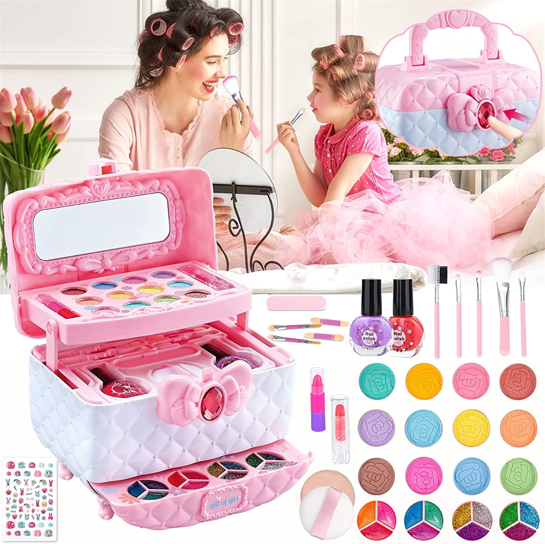 Kids Makeup Kit For Girls, Washable Little Girls Toddler Makeup Set Toy 