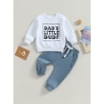 thumbnail image 2 of Bagilaanoe 2PCS Toddler Baby Boy Long Pants Set Letter Print Long Sleeve Sweatshirt Pullover Tops + Drawstring Sweatpants 6M 12M 18M 24M 3T Kids Casual Sweatsuits, 2 of 9