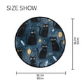 thumbnail image 5 of 36.2 Inch Round Floor Mat Black Cats and Mystical Symbols Carpet Decor Rug for Living Room Bedroom, 5 of 6