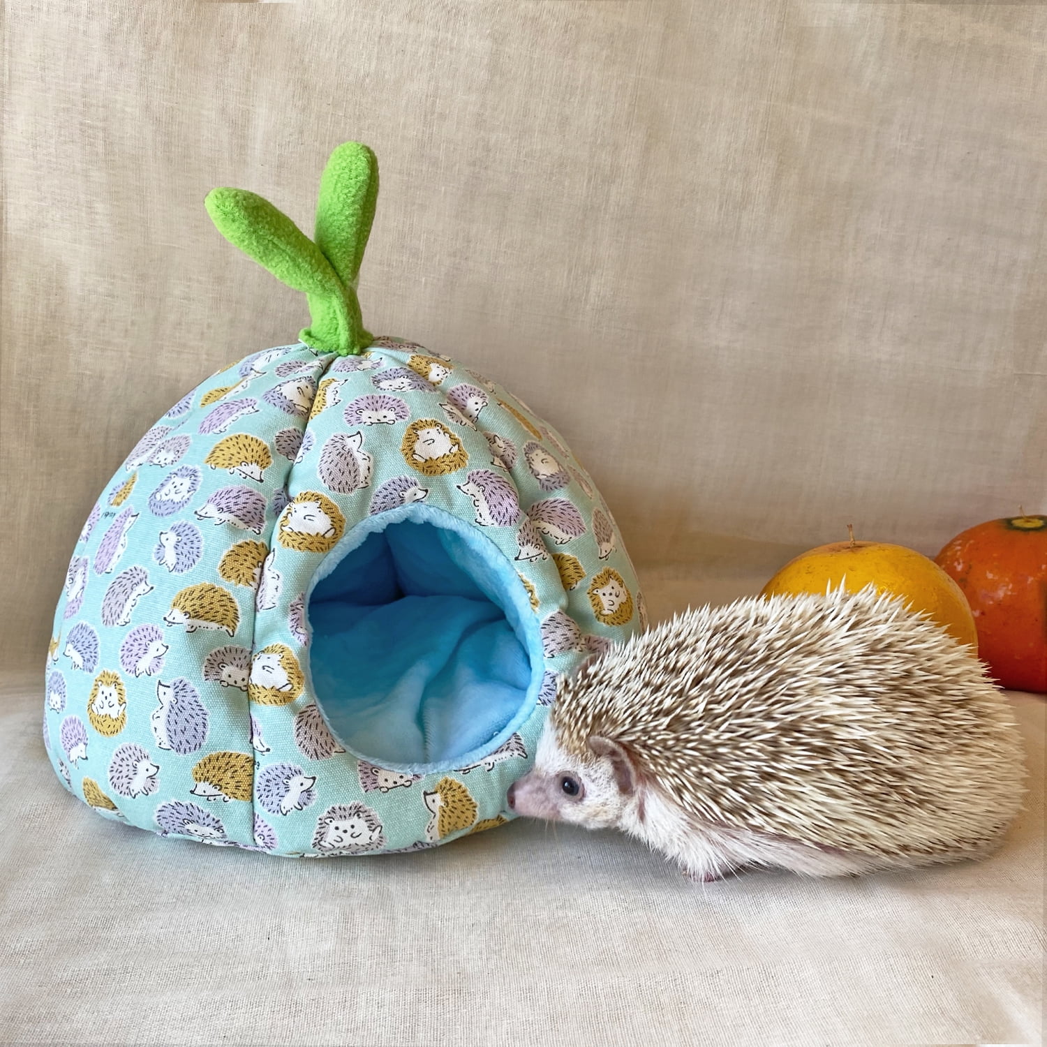 Portable Small Animal Cushion Bed Hideout Cave Habitat Nest for Hedgehog Ferret Squirrel Hamster Rat ( Blue )