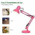 thumbnail image 3 of Lámpara de Escritorio DAPON 2 Modos Clip y Base ajustable de 360° y brazo plegable 3 Colores de Luz, Color Rosa, 3 of 8