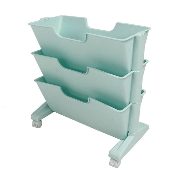 3 Tier Book Rack Storage Bookshelf, Movable Bookshelf Plastic Utility Organizer Rotatable Saving Space Removable Storage Organizer Rack For Bedroom Dormitory
