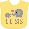 thumbnail image 3 of Inktastic Little Sister Elephant Girls Baby Bib, 3 of 4
