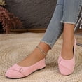 thumbnail image 5 of Everyday Slip On Flats, Women's Buckle Detail Flats Comfortable Low Profile Dress Shoes with Flexible Walking Sole and Easy Everyday Style Flat Sole Shoes Ballet Commuter Shoes Flats, Pink US-7/EU-39, 5 of 6
