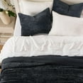thumbnail image 3 of EVERGRACE Velvet Quilt Set King Size, Luxurious Soft Striped Channel Bedding Set, Lightweight Velvet Comforter for All Season, Oversized Bedspread Coverlet with 2 Matching Shams, Black, 3 of 8