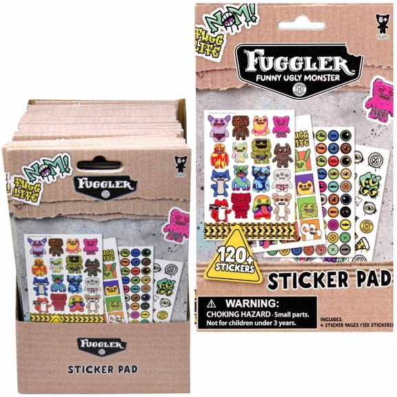 12 Piece Fuggler Stickers Pad - 4 sheets, party favor