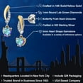 thumbnail image 2 of Gem Stone King 925 Silver and 10K Yellow Gold Mercury Mist Mystic Topaz and White Lab Grown Diamond Dangle Earrings for Women | 1.17 Cttw | Gemstone November Birthstone | Heart Shape 5MM, 2 of 6