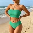 thumbnail image 5 of JoveMarine Womens Bikini Set Solid Color Split Two Piece Sport Swimsuit Athletic Swimwear with Padded Cups for Pool,Green S, 5 of 6