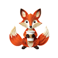 thumbnail image 4 of cartoon Fox Coffee Theme Stickers, Waterproof Fox Coffee Theme Sticker for Water Bottle Laptop Phone Cases Planner Skateboard Luggage Helmet Party Favor Decor, Ideal for Adults Teens Teacher Rewards, 4 of 9