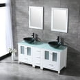 thumbnail image 3 of 60inch White Bathroom Vanity Cabinet Optional Double Sink Tempered Glass Top Mirror for Standard Bathroom, 3 of 6