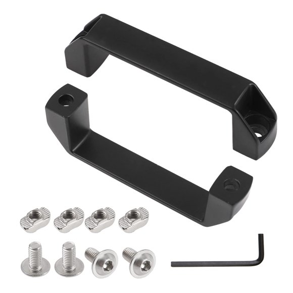 Manija de agarre Rrina, 2 piezas, aleación de aluminio negro