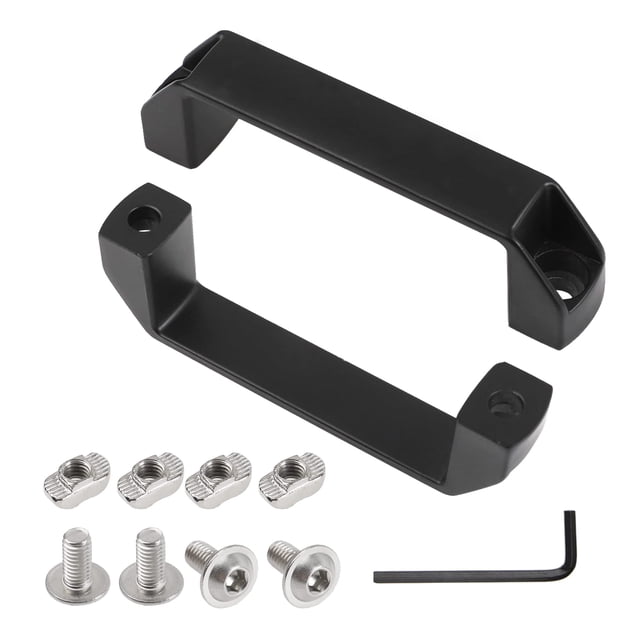 Manija de agarre Rrina, 2 piezas, aleación de aluminio negro