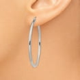 thumbnail image 3 of Real 14kt White Gold Polished 2mm Lightweight Hoop Earrings; for Adults and Teens; for Women and Men, 3 of 4