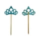 thumbnail image 4 of 6 piezas de fieltro en forma de corona para cupcakes, decoración para tartas, para fiesta de cumpleaños, fiesta de bienvenida al bebé, boda, fiesta Azul Soledad Primeros de la torta de la fiesta de cumpleaños, 4 of 10