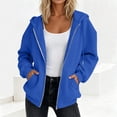 thumbnail image 7 of cocolona Womens Zip Up Hoodie Fall Winter Long Sleeve Oversized Hooded Sweatshirt Trendy Solid Color Jackets Tops with Pockets, 7 of 7