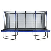Machrus Upper Bounce 8' X 14' Gymnastics Style, Rectangular Trampoline Set with Premium Top-Ring Enclosure System - Blue/Black