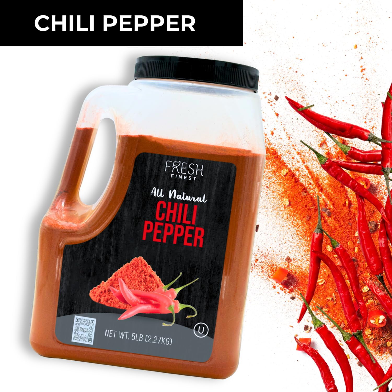 Bulk Spices Commercial and Home Cooking 5 LB Chili Powder - Red Pepper Seasoning, Freshly Packed at the Source Non-GMO, Ground Red Chili Best for Stews, Meat Rubs, Salsa, and More - 5 LB