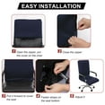 thumbnail image 7 of REGALWOVEN Spandex Stretchy Swivel Computer Chair Cover, Large, Navy Blue, 7 of 7