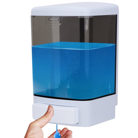 Soap Dispenser Wall Mount, 1000ML Commercial Manual Soap Dispenser Wall Mounted for Bathroom Kitchen Hotel, Shampoo Container Plastic