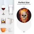 thumbnail image 6 of Pofeuu Satanic Skull Print Coasters for Drinks, 4Pack PU Leather Coasters, Bar Drink Coasters for Tabletop Protection, Furniture from Damage-Round Shape, 6 of 6
