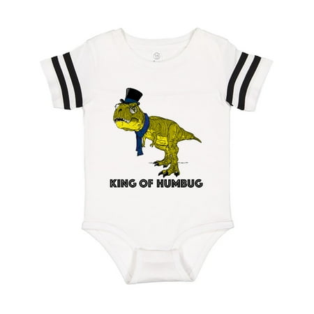 

Inktastic King of Humbug Green Tyrannosaurus Rex in Top Hat and Scarf Gift Baby Boy or Baby Girl Bodysuit