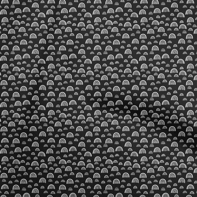 oneOone Rayon Black Fabric Rainbow Craft Projects Decor Fabric Printed By The Yard 56 Inch Wide