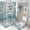 style-614, variant on 4 Pcs Shower Curtain Sets with Non-Slip Rugs Toilet Lid Cover and Bath Mat Our First Christmas Engaged Personalized Waterproof Fabric Bath Curtain Xmas Holiday Decor for Bathroom Decor