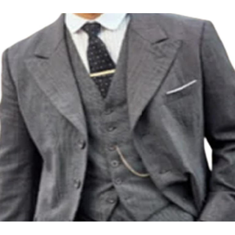 Mens Peaky Blinders Costume Thomas Shelby 3PC Suit & Black Overcoat –  alligatorwarehouse
