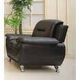 thumbnail image 4 of PonLiving Furniture Contemporary PU Leather Sofa & Loveseat & Chair Set, 3 Piece Sofa Set (3PC Black) GTU Furniture Contemporary PU Leather Sofa & Loveseat & Chair Set, 3 Piece Sofa Set (3PC Black), 4 of 4