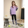 thumbnail image 2 of Hotiary 2Pcs Teens Little Girls Tracksuit Pant Outfit Sets Long Sleeve Sweatshirt & Leggings Color-Block Hoodie Top Sweapants Winter Fall Clothes, 6-14 Years, 2 of 8
