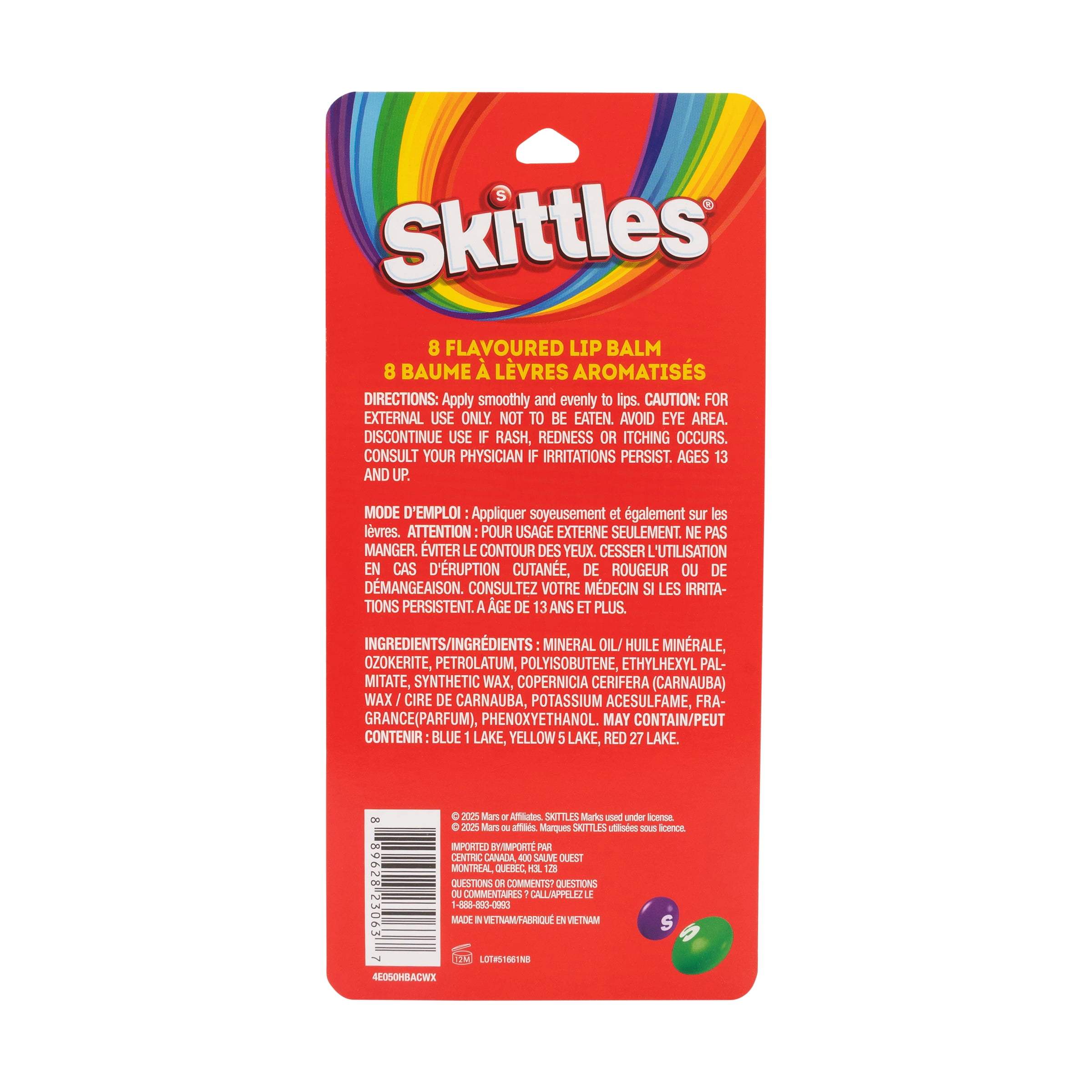 Skittles 8pk Flavored Lip Balm