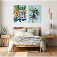 thumbnail image 2 of Kate and Laurel Sylvie Surf and Sand and Tropical Palms Study Framed Canvas Wall Art Set by , 2 Piece Set 28x38 White, 2 of 7