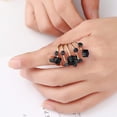 thumbnail image 2 of Big CZ Crystal Statement Wedding Ring for Women Birthstone Cubic Zirconia Balls Fashion Spring Gemstone Open Band Wrap Birthday Valentine's Day Cocktail Party Rings Dainty Jewelry Gifts, 2 of 11